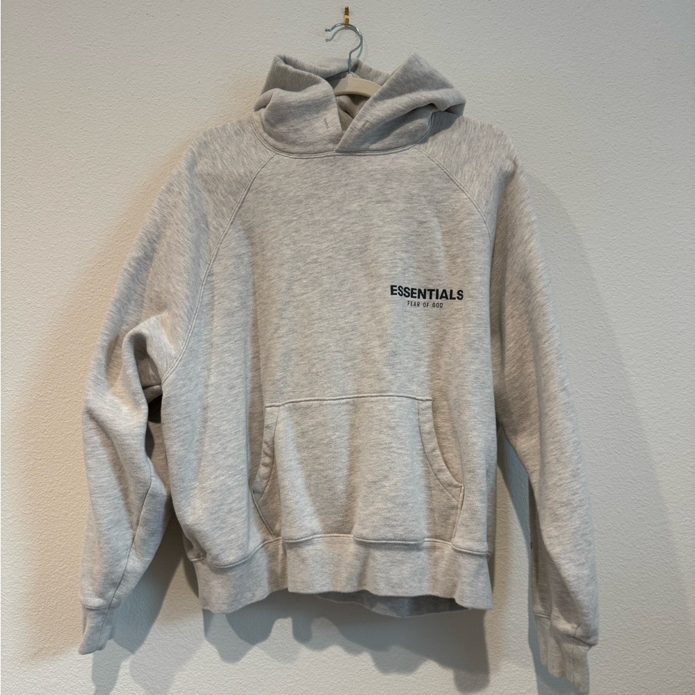 Essentials Men’s Light Gray Hoodie Sweatshirt